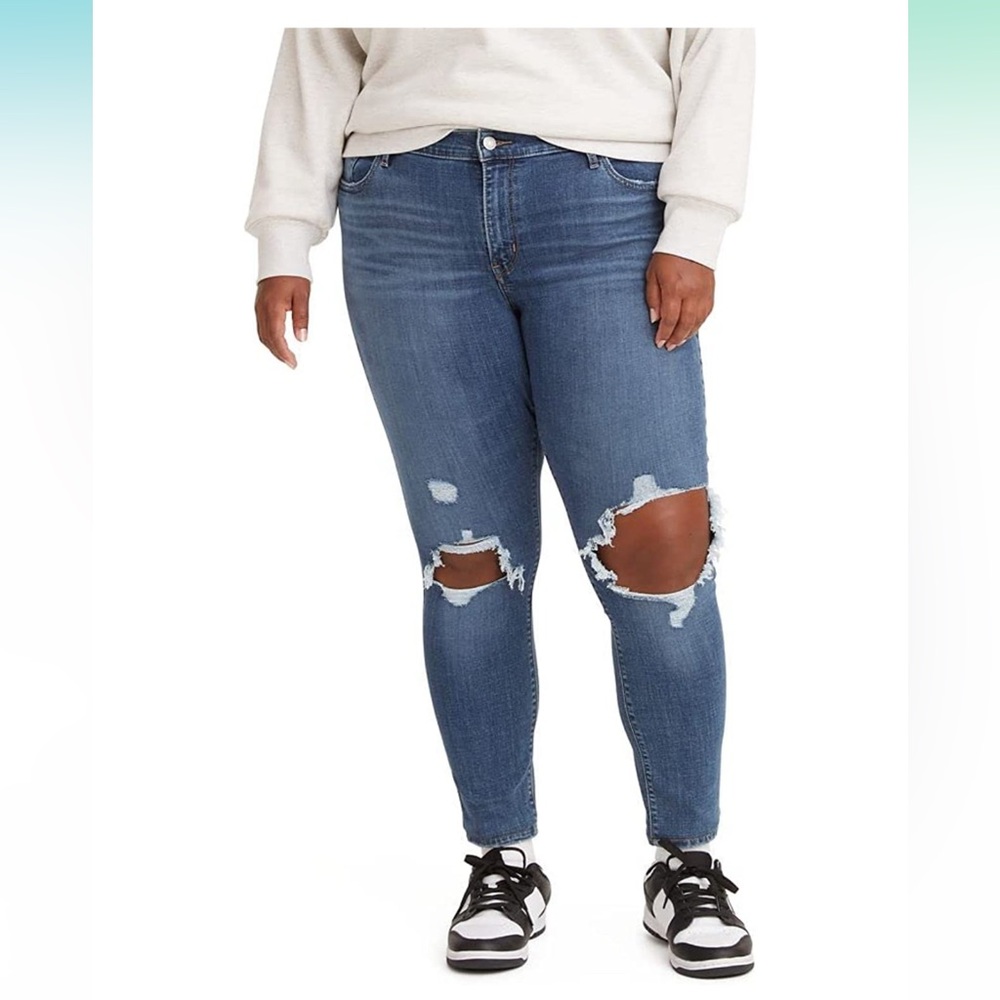 Plus Size Levi's® 711™ Skinny Jeans. Distressed cut out look